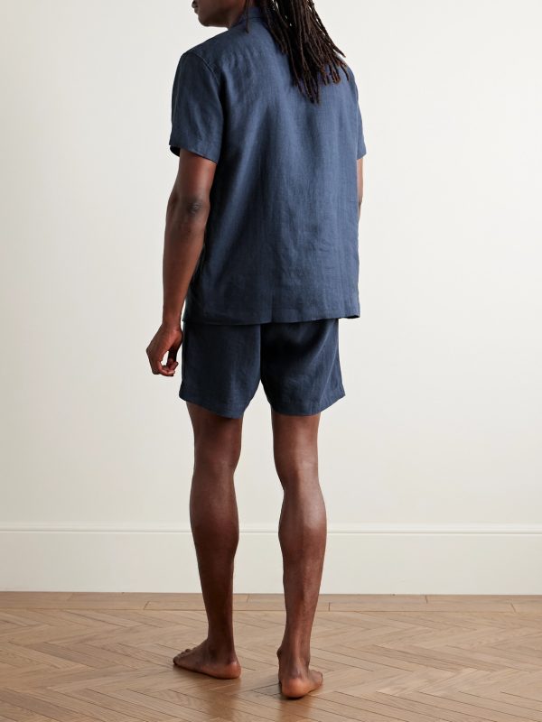 Sicily 1 Linen Pyjama Set - BK Sicily 1 Linen Pyjama Set - BK