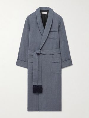 Lincoln 11 Belted Herringbone Wool Robe Lincoln 11 Belted Herringbone Wool Robe