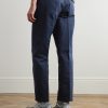 Straight-Leg Peached Cotton-Twill Trousers - BK