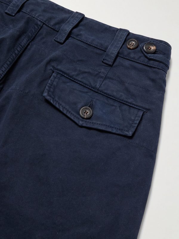 Straight-Leg Peached Cotton-Twill Trousers - CU