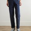 Straight-Leg Peached Cotton-Twill Trousers - FR