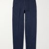 Straight-Leg Peached Cotton-Twill Trousers