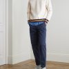 Straight-Leg Peached Cotton-Twill Trousers - OU