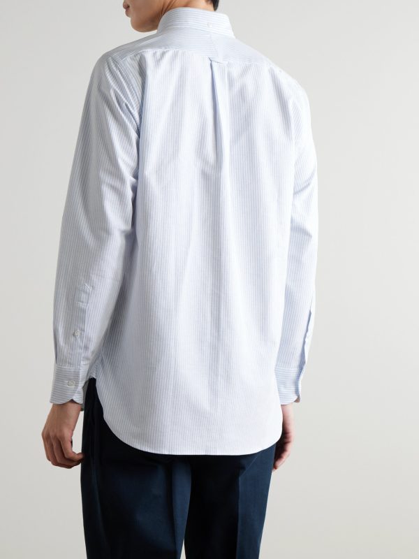 Button-Down Collar Striped Cotton Oxford Shirt - BK Button-Down Collar Striped Cotton Oxford Shirt - BK