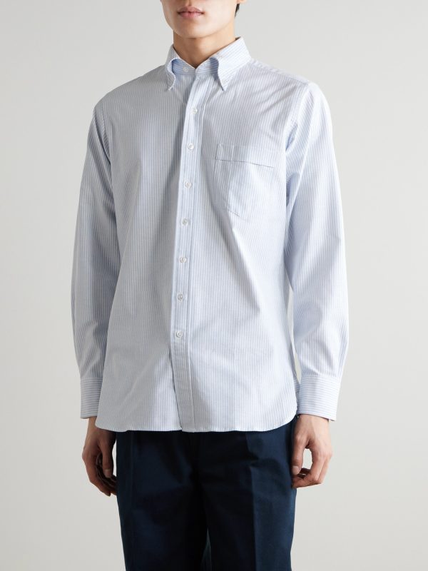 Button-Down Collar Striped Cotton Oxford Shirt - FR Button-Down Collar Striped Cotton Oxford Shirt - FR