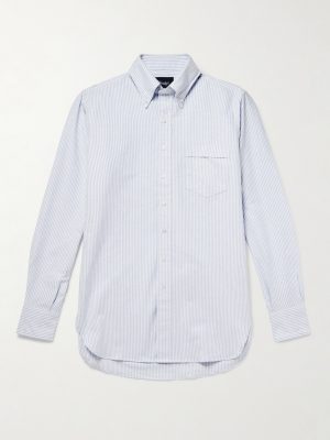 Button-Down Collar Striped Cotton Oxford Shirt