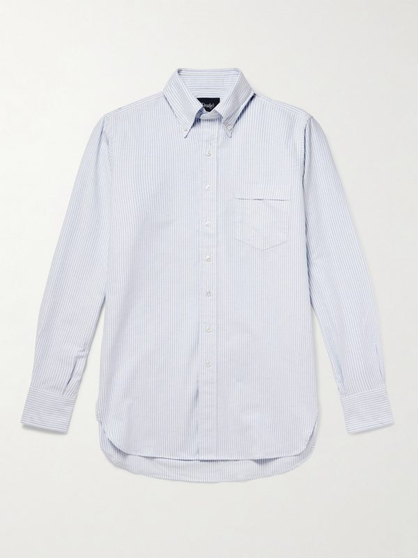 Button-Down Collar Striped Cotton Oxford Shirt Button-Down Collar Striped Cotton Oxford Shirt