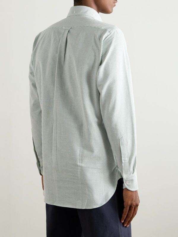 Button-Down Collar Striped Cotton Oxford Shirt - BK Button-Down Collar Striped Cotton Oxford Shirt - BK