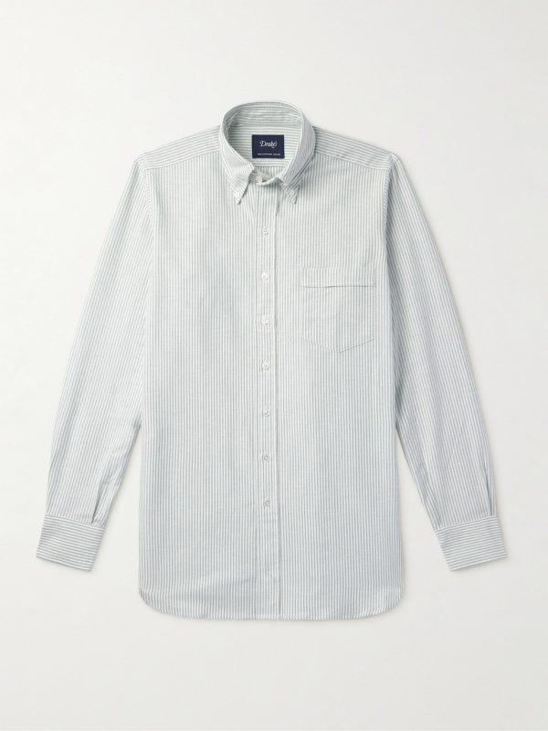 Button-Down Collar Striped Cotton Oxford Shirt Button-Down Collar Striped Cotton Oxford Shirt