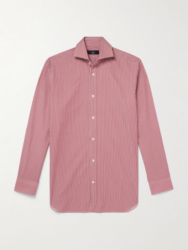 Cutaway-Collar Striped Cotton-Poplin Shirt Cutaway-Collar Striped Cotton-Poplin Shirt