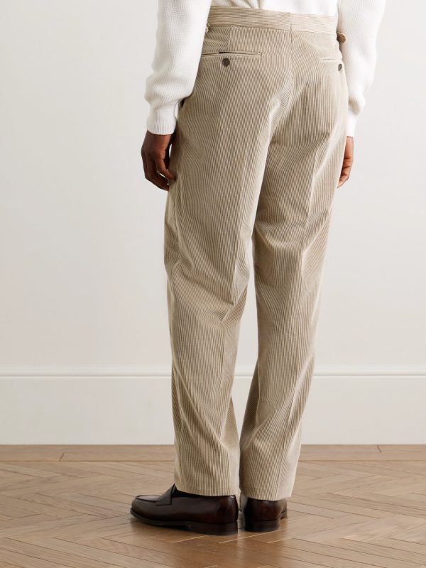 Straight-Leg Cotton and Cashmere-Blend Corduroy Suit Trousers - BK