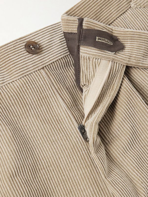 Straight-Leg Cotton and Cashmere-Blend Corduroy Suit Trousers - E1