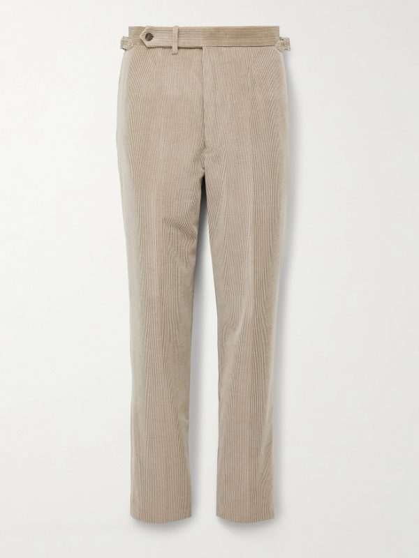 Straight-Leg Cotton and Cashmere-Blend Corduroy Suit Trousers