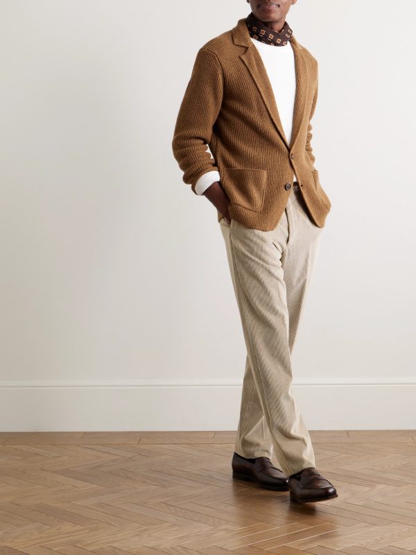 Straight-Leg Cotton and Cashmere-Blend Corduroy Suit Trousers - OU