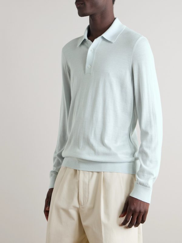 Slim-Fit Cashmere Polo Shirt - FR Slim-Fit Cashmere Polo Shirt - FR