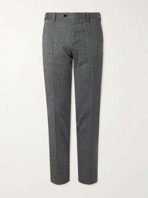 Straight-Leg Herringbone Virgin Wool-Blend Trousers Straight-Leg Herringbone Virgin Wool-Blend Trousers