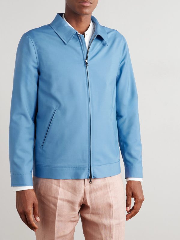 Wool and Mohair-Blend Blouson Jacket - FR Wool and Mohair-Blend Blouson Jacket - FR