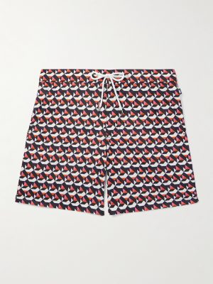 Straight-Leg Mid-Length Printed Recycled Swim Shorts