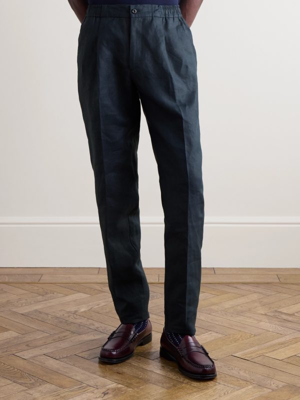 Straight-Leg Linen Trousers - FR