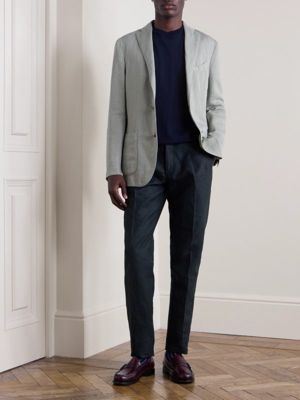 Straight-Leg Linen Trousers - OU