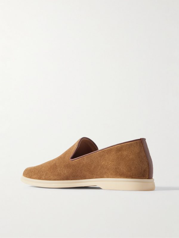 Mod Mare Leather-Trimmed Suede Loafers - BK Mod Mare Leather-Trimmed Suede Loafers - BK