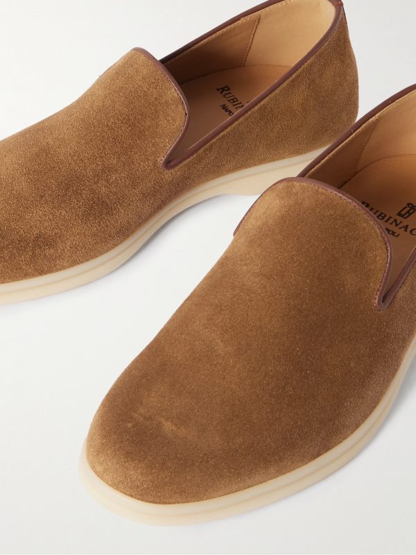 Mod Mare Leather-Trimmed Suede Loafers - CU Mod Mare Leather-Trimmed Suede Loafers - CU