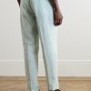 Straight-Leg Linen Drawstring Trousers - BK Straight-Leg Linen Drawstring Trousers - BK