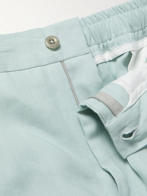 Straight-Leg Linen Drawstring Trousers - CU Straight-Leg Linen Drawstring Trousers - CU
