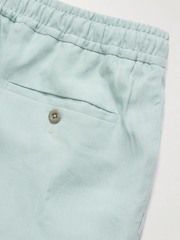 Straight-Leg Linen Drawstring Trousers - E1 Straight-Leg Linen Drawstring Trousers - E1