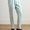 Straight-Leg Linen Drawstring Trousers - FR Straight-Leg Linen Drawstring Trousers - FR