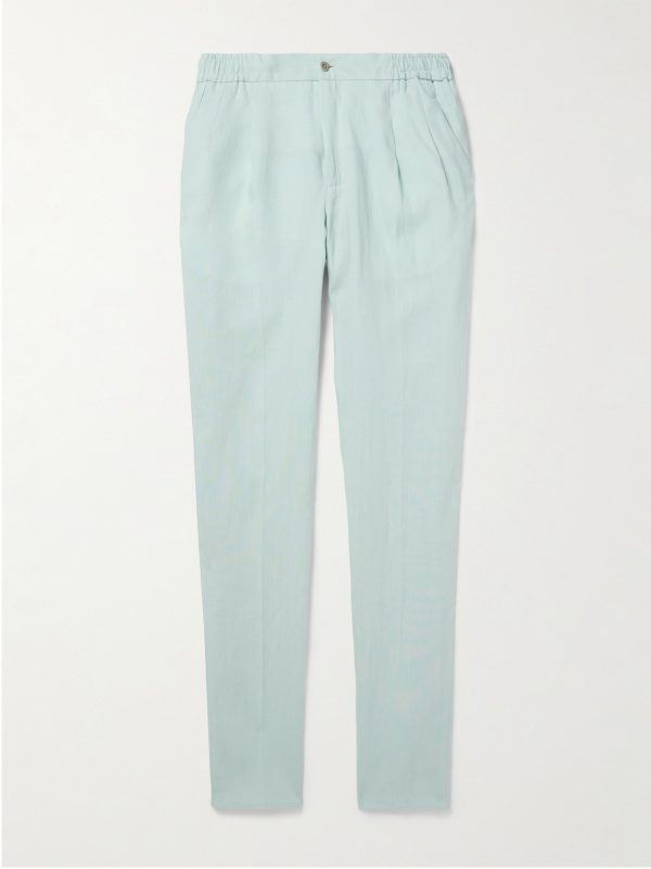 Straight-Leg Linen Drawstring Trousers Straight-Leg Linen Drawstring Trousers