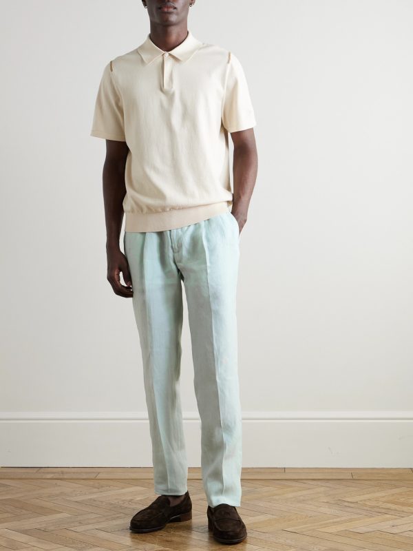 Straight-Leg Linen Drawstring Trousers - OU Straight-Leg Linen Drawstring Trousers - OU
