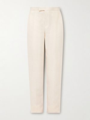Slim-Fit Herringbone Linen and Silk-Blend Suit Trousers Slim-Fit Herringbone Linen and Silk-Blend Suit Trousers