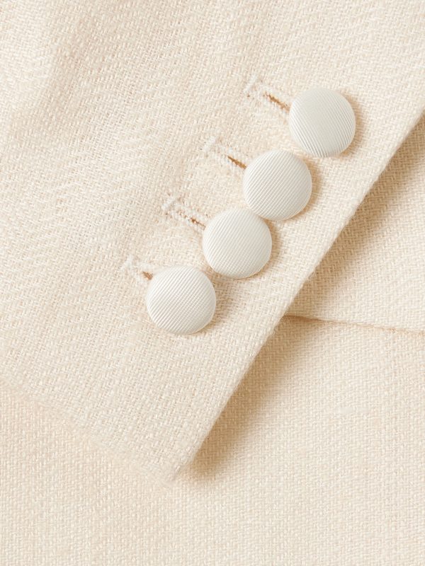 Double-Breasted Herringbone Linen and Silk-Blend Tuxedo Jacket - CU