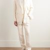Double-Breasted Herringbone Linen and Silk-Blend Tuxedo Jacket - OU