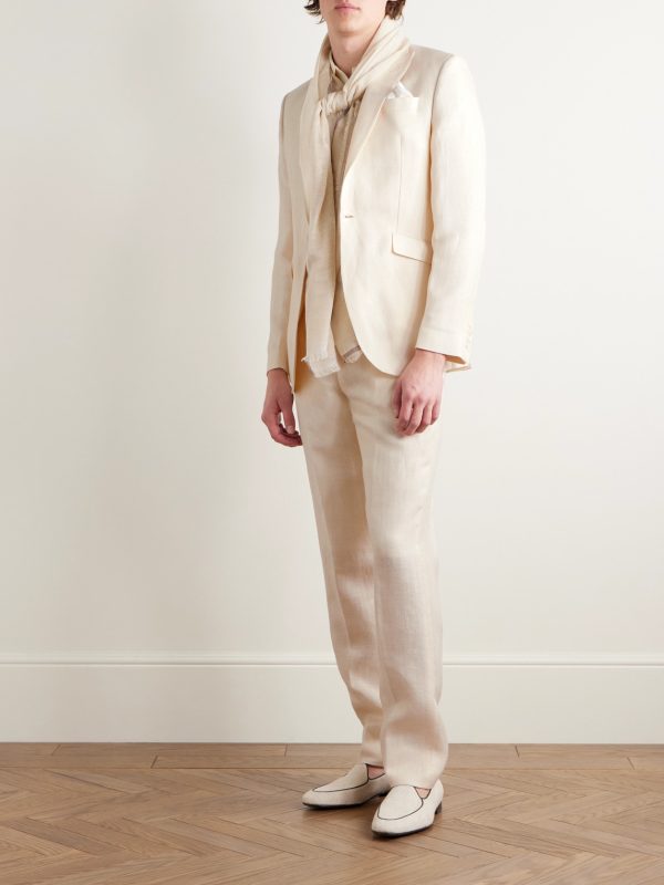 Slim-Fit Herringbone Linen and Silk-Blend Suit Jacket - OU Slim-Fit Herringbone Linen and Silk-Blend Suit Jacket - OU