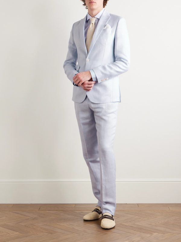 Slim-Fit Herringbone Linen and Silk-Blend Suit Jacket - OU