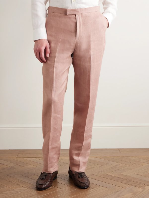 Slim-Fit Linen Suit Trousers - FR