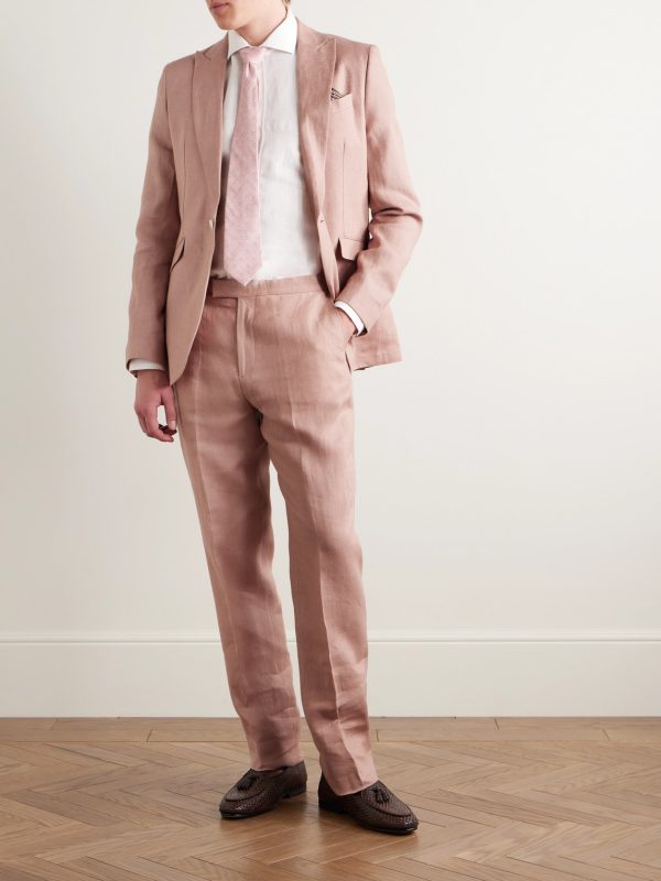 Slim-Fit Linen Suit Trousers - OU
