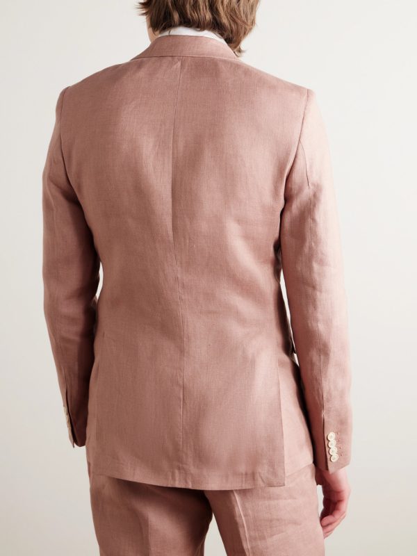 Slim-Fit Linen Suit Jacket - BK Slim-Fit Linen Suit Jacket - BK