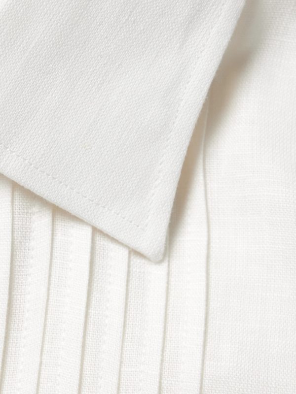 Pintucked Linen Tuxedo Shirt - CU