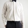 Pintucked Linen Tuxedo Shirt - FR