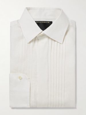 Pintucked Linen Tuxedo Shirt Pintucked Linen Tuxedo Shirt