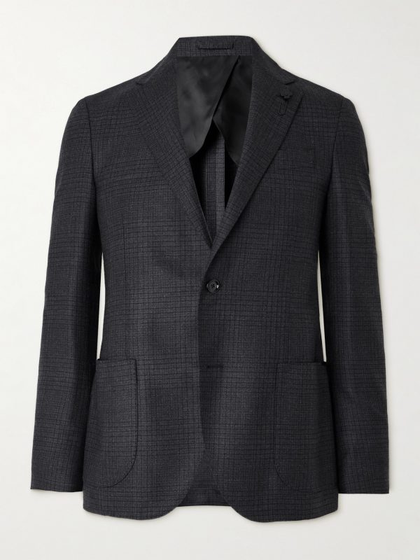 Prince of Wales Checked Wool Suit Jacket Prince of Wales Checked Wool Suit Jacket