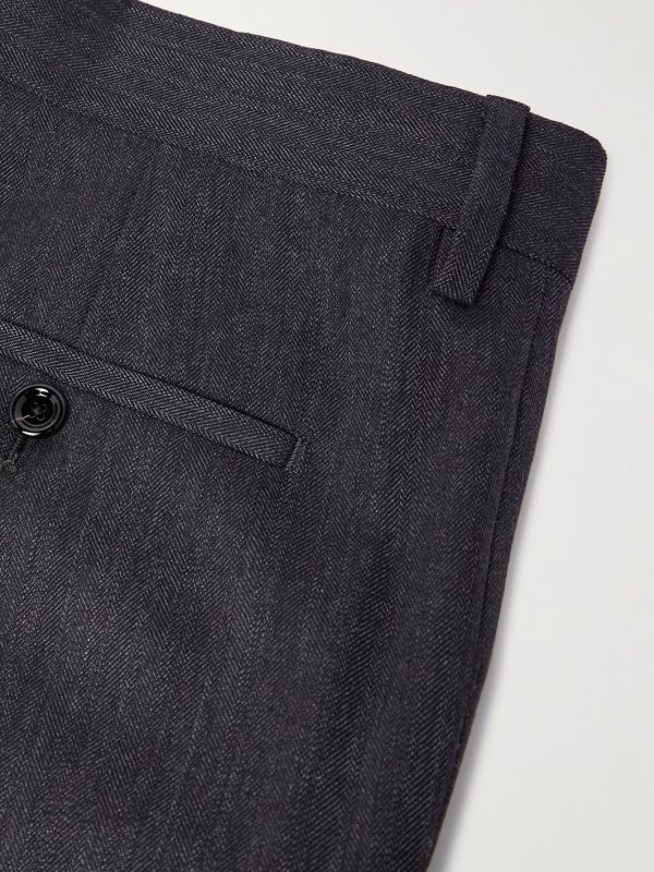 Straight-Leg Virgin Wool-Blend Herringbone Suit Trousers - CU Straight-Leg Virgin Wool-Blend Herringbone Suit Trousers - CU