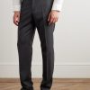 Straight-Leg Virgin Wool-Blend Herringbone Suit Trousers - FR Straight-Leg Virgin Wool-Blend Herringbone Suit Trousers - FR