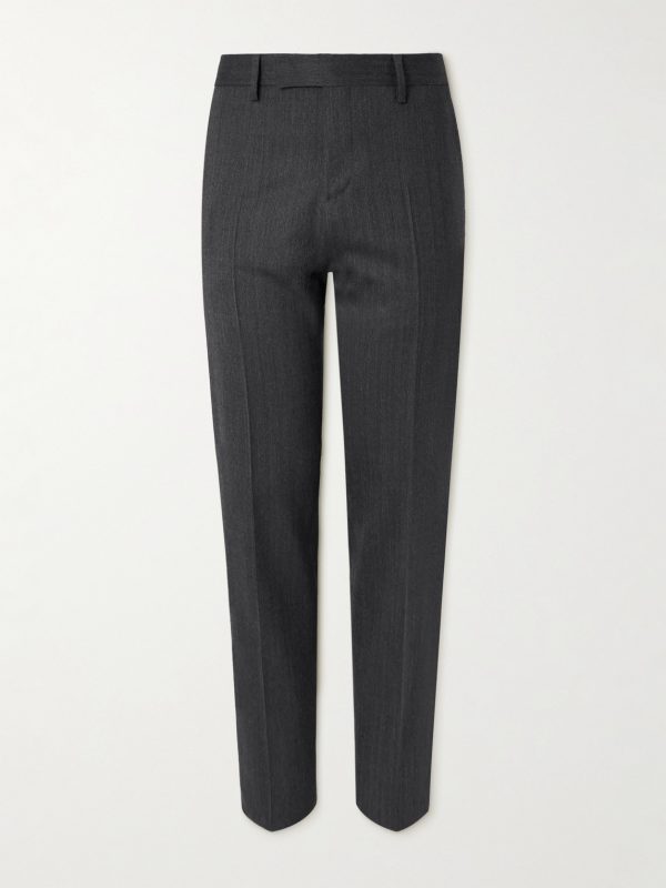 Straight-Leg Virgin Wool-Blend Herringbone Suit Trousers Straight-Leg Virgin Wool-Blend Herringbone Suit Trousers