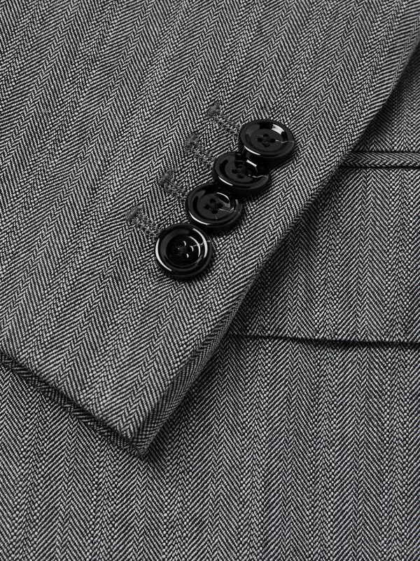 Virgin Wool-Blend Herringbone Suit Jacket - CU Virgin Wool-Blend Herringbone Suit Jacket - CU