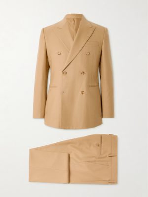 Double-Breasted Virgin Wool-Blend Twill Suit