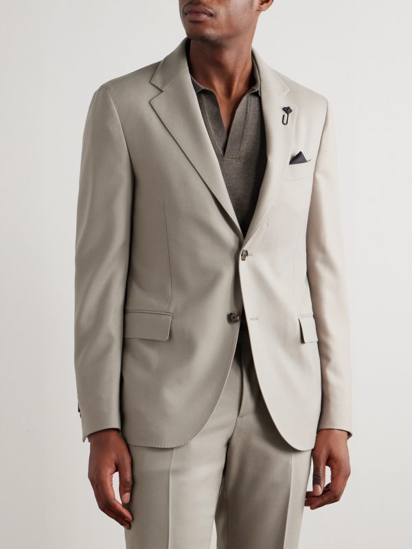 Virgin Wool-Blend Twill Suit Jacket - FR